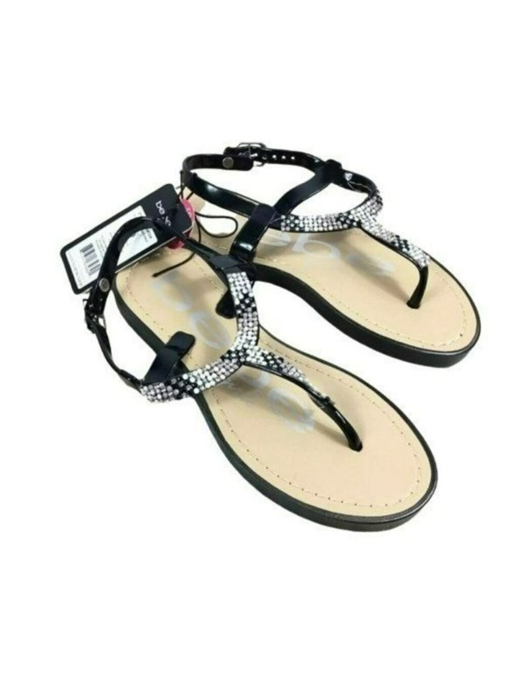 Bebe Shoes Black Beaded Jelly Sandal New Size S 11/12